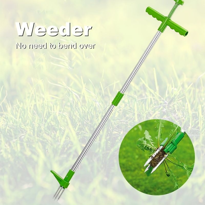 1pc Weed Puller; Stand Up Weeder Hand Tool; Long Handle Garden Weeding Tool With 3 Claws; Hand Weed Hound Weed Puller For Dandelion; Standup Weed Root Pulling