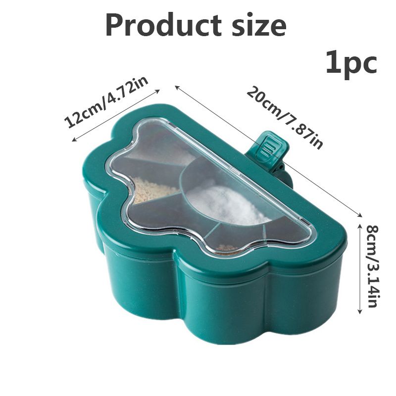 1pc Cloud Shaped Condiment Pot; Plastic Integrated Seasoning Box; Creative Multi-grid Salt Jar; Seasoning Jar; Kitchen Accessories