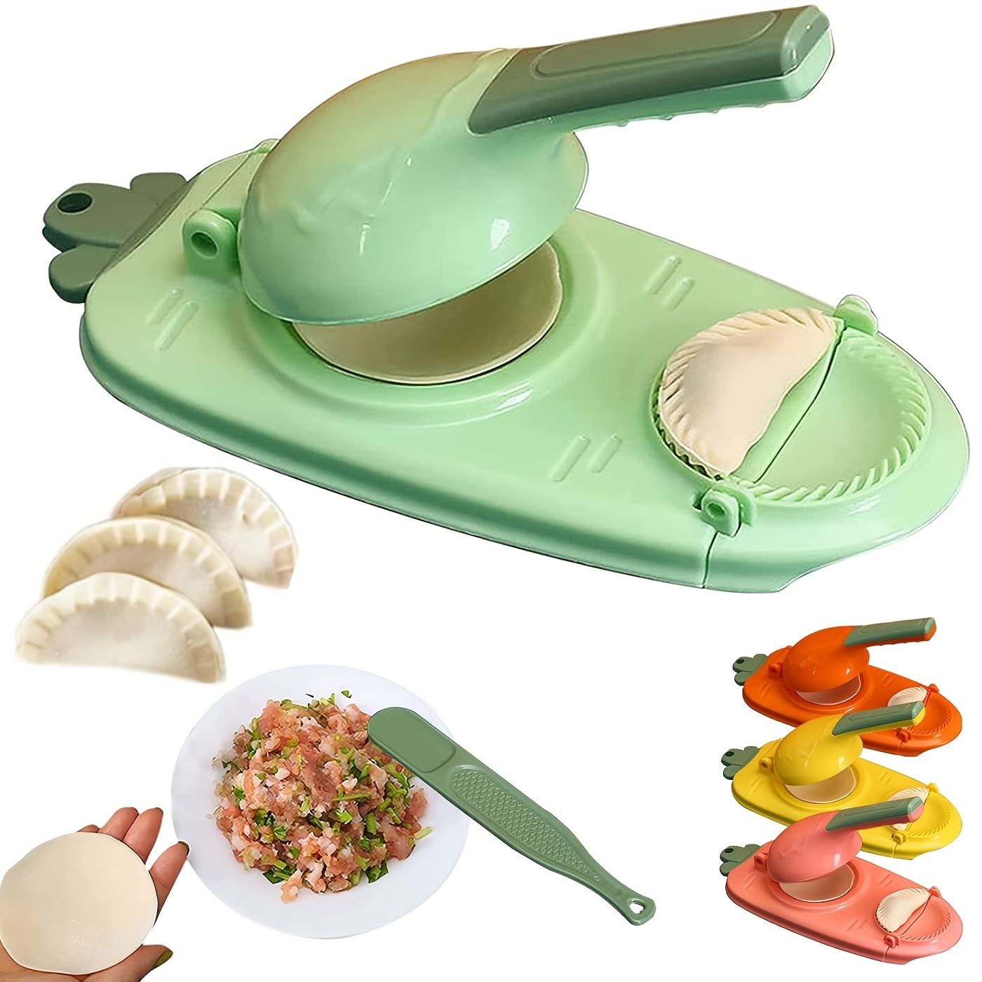 1pc 10in/9in 2-In-1 Dumpling Maker - Kitchen Utensil For DIY Dumpling Moulds And Dough Pressing - Stainless Steel Dumpling Skin Press With Non-Slip Handle