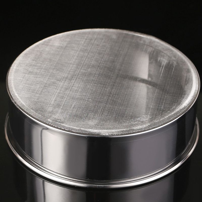 Super Fine Mesh Round Flour Sugar Powder Sifter, Stainless Steel Sieve Baking Sifter Strainer Mesh Cake Kitchen Tool Pan