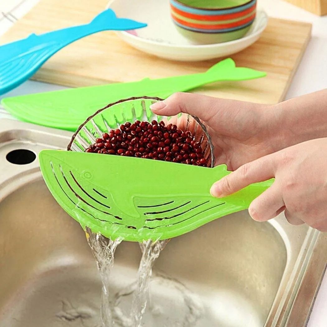 Whale Shape Handle Type Rice Washer Kitchen Water Filter